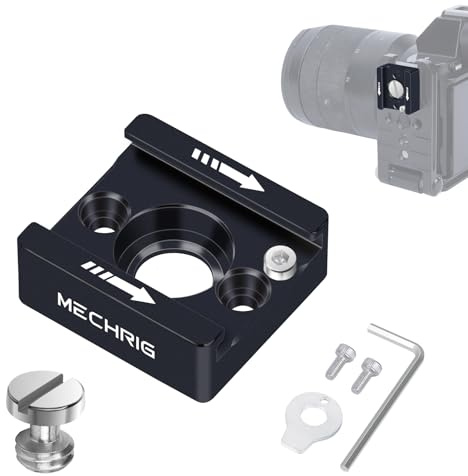 Mechrig Cold Shoe Mount with 3/8 Screw for Heavy-Duty Camera Cage, Universal Aluminum Alloy Adapter for Monitor, LED Light, DSLR, Sony Canon Nikon – Anti-Slip Quick Release(62031B)
