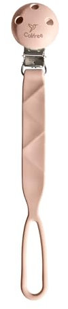 Colifree® - Chupetero, broche pinza todo Silicona para chupete, cadena chupete bebe extra flexible, sujeta chupete extra pinza, +0 meses para chupetes de anilla, Seguro y agradable al tacto