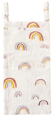 SGERUFZ Organizador para cuna y habitación infantil, organizador cuna y pañales, bolsa pañales bebe, colgante para cuna o cambiador (Blanco)
