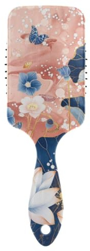 Elaborate Indigo Hydrangeas flower Flower smooth hair brush for thick Designed scalp massage for thin hair with Ergonomic handle cepillo anti frizz para cabello