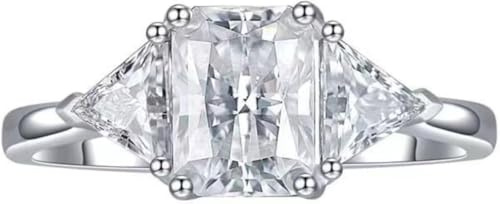 Flickprodukter Dazzling 2 Moissanite Engagement Women Radiant Cut D Color S925 Sterling Silver Lab skapade diamantringar perfekt för dagliga slitfester bröllopspresent
