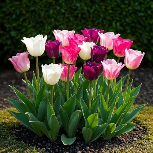 Blomsterlökar - Tulpan 'Pastel mix' - Olika färger - 12 stycken - Lökstorlek 11/12-20-50cm - Ø5cm - Trädgårdsväxt - Flerdeal