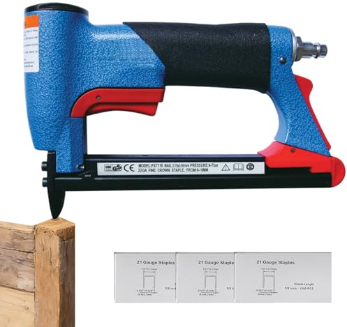 Brad Nailer Heavy Duty Assembly Tool 4 to 8 Bar, Capacity 3600 Nails, Pneumatic Hammer with Charger 3600 Nails, Laying Frames, Skirting Boards, Furniture, Upholstery, Parquet, Fence,
