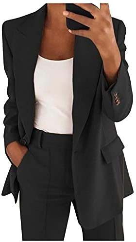 Générique Blazer femme grande taille élégant sportif été veste ajustée veste de costume affaires surdimensionné élégant printemps mince transition veste veste court