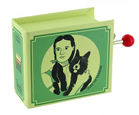 Hand-cranked Music Box/Musical Box Made of Illustrated Cardboard in The Shape of a Book with 18-Note Musical Mechanism - Over The Rainbow - The Wizard of Oz (Harold Arlen)