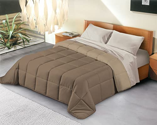 Banzaii Trapunta Invernale in Ecopiuma Double Face Super Soft Una Piazza Singolo 170x260 cm Beige/Marrone Chiaro