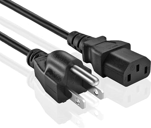 Universal AC Power Cord - 10ft. 3 Prong PC Power Cable Replacement for Computer, Monitor, Scanner, Printer, TV- IEC 320 C13 to NEMA 5-15P- 18awg, 125V 10 Amp (10-FEET)