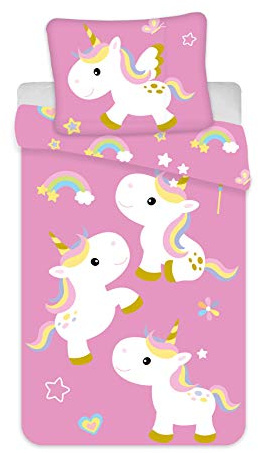 Unicorni Rainbow Copripiumino Neonato 100x135 + Federa 40x60 100% Cotone