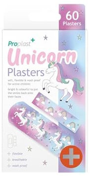 ProPlast MED 5482 - Cerotti per bambini a forma di unicorno, misure assortite, confezione da 60