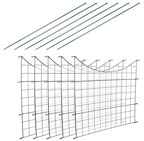 Cecaylie Gartenzaun Teichzaun Komplettset 15x Metall konkave Zäune Geländer - Zaun für den Garten, Gitterzaun Gartenzäune Set