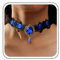 TseenYi Spitze Schwarzes Halsband Vintage Spitze Breites Halsband Halsband Blau Perlen Spitze Halsband Goth Spitzenmuster Halsband Kurzes Halsband Halsband Schmuck Für Frauen Und Mädchen Cocktail