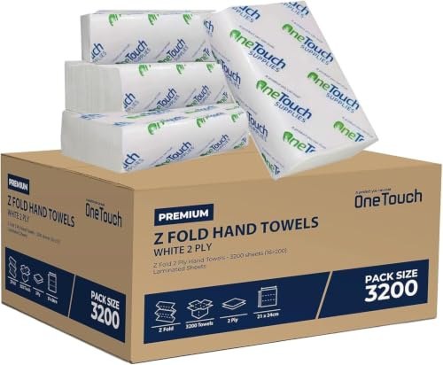 Z fold Paper Towels White Interfold Embossed Paper Hand Towel 2ply C Fold Multi Fold Tissue (3200 Sheets)