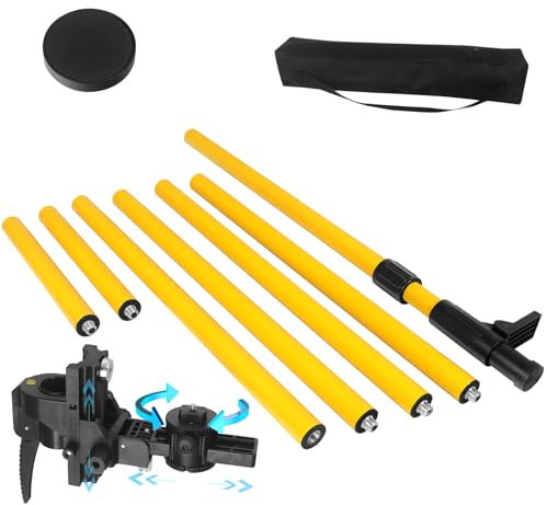 FenorGan Laser-Nivellierstab, 4,2 m Teleskopstange und 1,2 m, mit 5/8 und 1/4 Schnittstellenschrauben (6,2 Zoll / 23,6 Zoll) Gewinde, für rotierende und lineare Laser