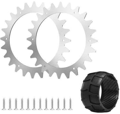 Headley Tools Mähroboter Spikes x2 Stück+Radschutz Kompatibel mit Worx Landroid S300 M500 M700 M1000, Edelstahl Spikes für Modell S/M und Radschutz für Frontrad, Traktionsverbesserung für Rasenroboter