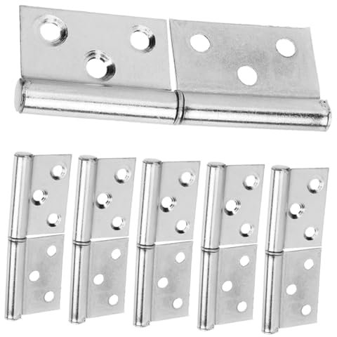 ETHZZLE 6pcs Detachable Flag Hinges for Doors Heavy-Duty Lift for Various Open Directions Outdoor Hinges Quick Installation Maintenance