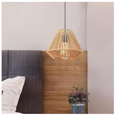 Retro HandWoven Hemp Rope Branch s Restaurant Living Room Cafe Decoration Hanging Lamp E26 Light Source Pendant