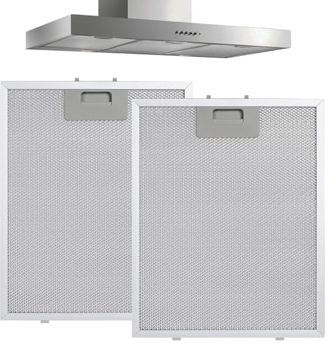 Filtro de Grasa Metálico, 2 Piezas 320 x 260 x 9mm Aluminio Filtros de Ventilación con Malla Filtrante de 5 Capas, Filtro de Grasa para Campana Extractora de Cocina,para Campanas Extractoras de Cocina