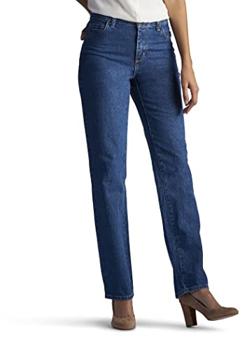 Lee Women's Petite Relaxed Fit all Cotton Straight Leg Jean, Livia, 8 Short