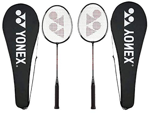 YONEX GR 303 Badminton Racket 2018 Professional Beginner Practice Racquet Face Cover Steel Shaft - Pack of 2