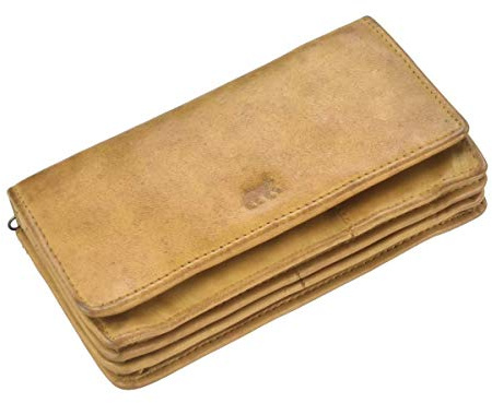 Bear Design Antic Damen Geldbörse gelb 15x8x3cm Portemonnaie Geldbeutel