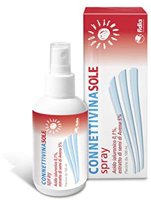 Fidia Farmaceutici ConnettivinaSole Spray - 100 ml, Preparazione Topica a Base di Acido Ialuronico ed Estratto di Semi di Avena, per Scottature ed Eritemi Solari, Azione Riparatrice e Lenitiva