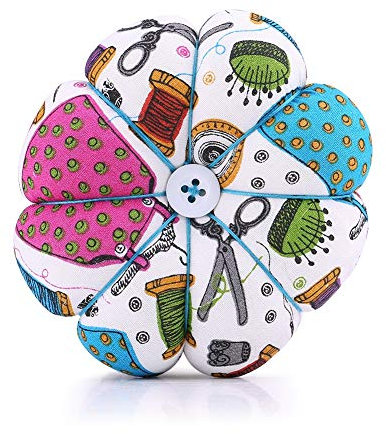 Outbit Handgelenk-Nadelkissen Nadelkissen, Nadelkissen, Kürbisstoff, Nähnadeln, Nadelkissen, mit elastischem Handgelenkgürtel, für Heimwerkerarbeiten, 1 Stück, 3 Farben