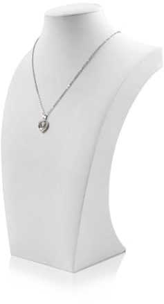 Homeanda Necklace Display Bust, PU Leather 11.4 x 6.7 Inches, White