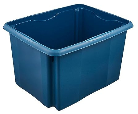keeeper Aufbewahrungsbox mit Dreh-/Stapelsystem, 44,5 x 34,5 x 27 cm, 30 l, Emil Eco Line, Eco-Blau