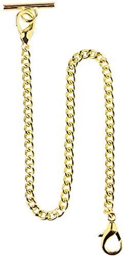 Pocket Watch Chains Albert T-Bar Chain Antique T Shaped Hanging Watch Chain 16 Inch Single Link Vest Belt