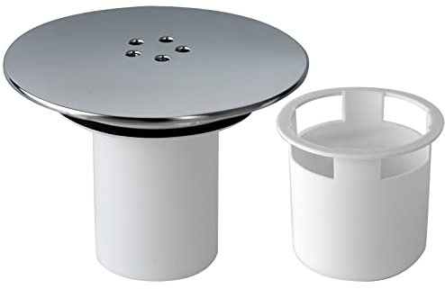 Shower Drain Cover Replacement, Chrome Shower Trap Cover, Cover for Shower Drain Outlet, Shower Plughole Cover 90mm / 115mm, Removable Top Fitting Cap Parts Fast Flow