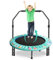 Trampolin für Kinder, Ø ca 92cm Kinder Mini-Trampolin,Fitness Trampolin Faltbar mit Abnehmbarer und Verstellbarer Griff,Sicherem Polster, Gartentrampolin Indoor Outdoor für Kinder von 3+(Grün)