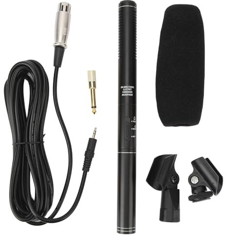 Vikye XLR Shotgun Microphone, All Metal Shell e Professional Cardioid Mini Shotgun Condenser Mic Interview Microphone for DSLR Camera