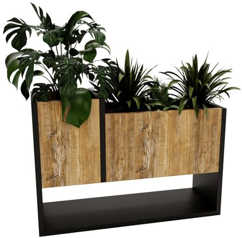 CraftPAK Blumenständer für Innen | Pflanzenständer aus hochwertigem Holzwerkstoff H45 x L64,5 x B22,6 cm | Blumenkasten/Blumenständer ohne Einsatz | Pflanzenkasten/Pflanzkübel - Holmuster