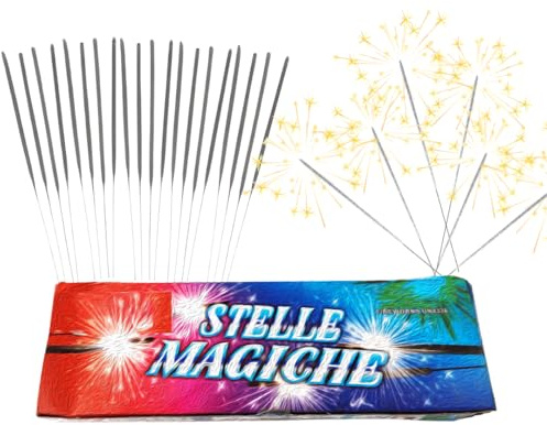280 Candeline Magiche 17cm Scintille Luminose - Kit 2 Confezioni da 140 Bastoncini Scintillanti - Perfette per Matrimonio, Compleanno, Capodanno, Feste All'aperto e Party - Cat.1 (F1)