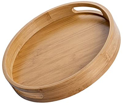 PRETYZOOM 1Stk Hand paletten mit beiden Ohren Couchtisch Frühstückstablett Sushi-Platte Brotfach Ablagefach für den einzug Tray bauchläden rundes Blech Khaki