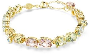 Swarovski Gema Tennis Armband, Verschiedene Schliffe, Mehrfarbig, Goldlegierungsschicht