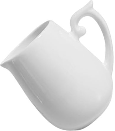 Alipis Jarra De Cerámica Para Crema Asa 160 Ml Blanca Duradera Multiusos Para Café Leche y Salsas Diseño Liso Fácil De Limpiar Almacenamiento Compacto