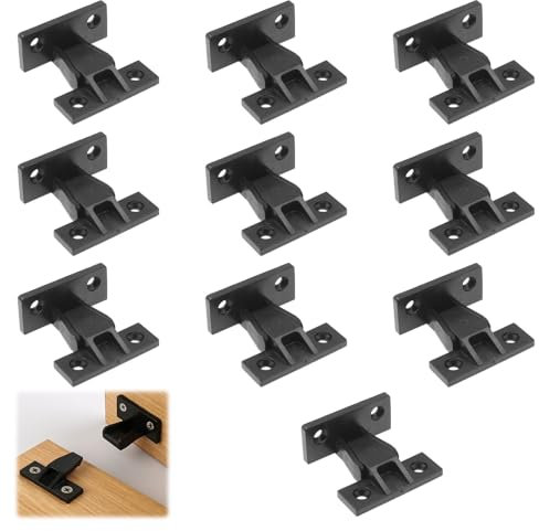 10 PCS Push in Panel Clips,ABS Quick Fit Bath Panel Clips Fasteners,Kitchen Plinth Clips,for Kitchen Cabinets,Wardrobes,Bath Panels,Beds & Tables,Hidden Furniture Connectors(Black)