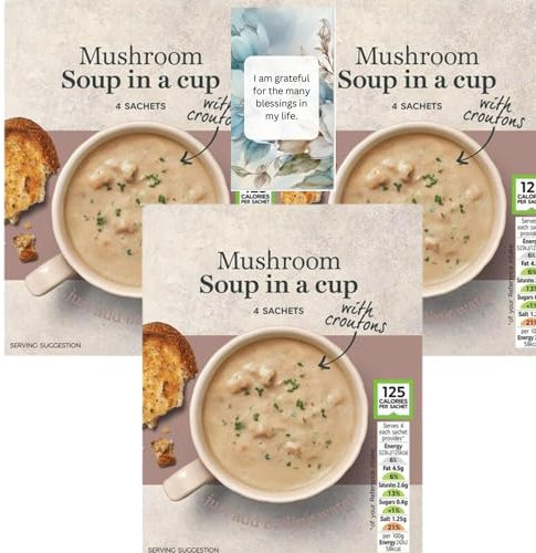 Mushroom Soup In A Cup Bundle 4 Sachets (3 Pack) - By Oerich Gift