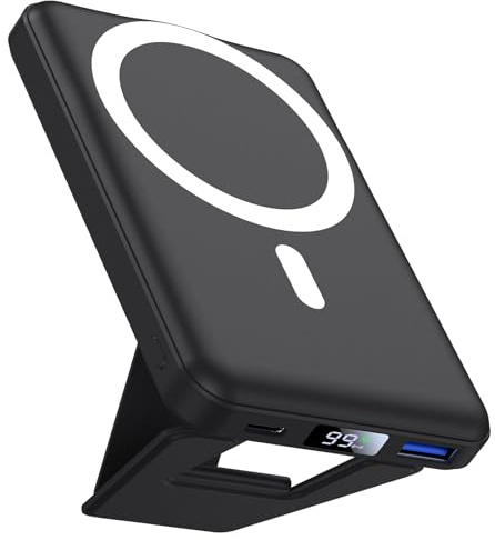 for Magsafe Power Bank 10000mAh, AOGUERBE 22.5W Magnético Batería Externa Carga Rápida, Inalámbrico Bateria Portatil Powerbank con Pantalla LED para iPhone 17 16 15 14 13 12 Series