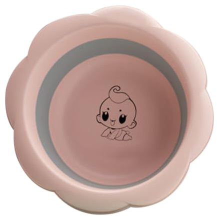 VANZACK Portable Folding Washbasin Large Capacity Pink Retractable Basin for Washing and Food Prep Space-Saving Design for Travel and Home Use