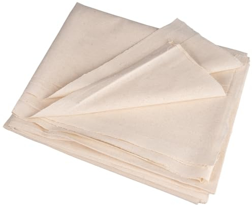 Cotone Naturale Calicò Non Sbiancato 160 x 100 cm, Stoffa Cotone al Metro, Beige Tessuto Canvas Tinta Unita, Panno per la Lievitazione del Pane, Foderare, Divani, Tavolo, Sedia, Cuscini, Borse
