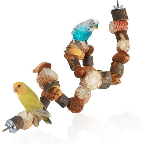 Natural Wood Bird Perch 60cm, Parrot Chewing Toy Grinding Beak Climbing Stand for Parakeets Macaws Cockatoos Budgies Lovebirds Small Medium Parrots