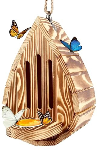 Casa Y para Mariposas Madera Resistente A La Intemperie Colgable