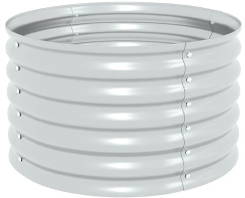 vidaXL Odlingslåda upphöjd galvaniserat stål 80x80x44 cm silver