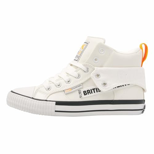 British Knights Damen ROCO Tag Sneaker, White/NEON ORANGE,41 EU