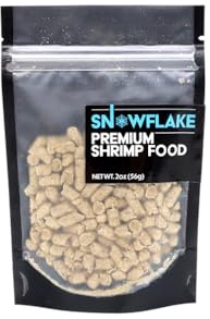 Aquatic Arts Shrimp Food Pellets for Freshwater Aquariums – Neocaridina & Sulawesi Diet, Large Snowflake Sinking Pellets for Live Aquarium Invertebrates, 2oz