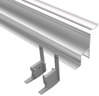 Tivendis LED Aluminium Leiste (AD) Trockenbau Rigips Profil 2m eloxiert LED-Streifen/Strips Set mit mattierter Abdeckung und Endkappen