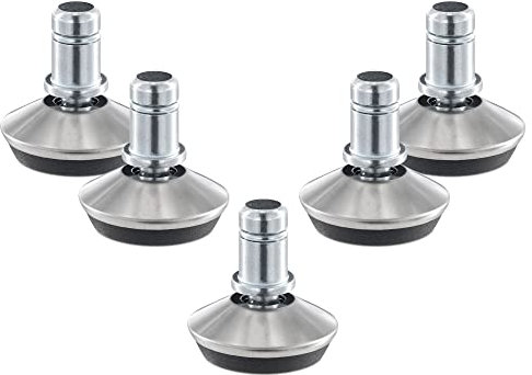 kwmobile Bürostuhl Gleiter 5er Set - Bodengleiter für Schreibtischstuhl 10mm x 22mm - Drehstuhl Füße Parkett Fliesen - Stuhl Fußgleiter - silber