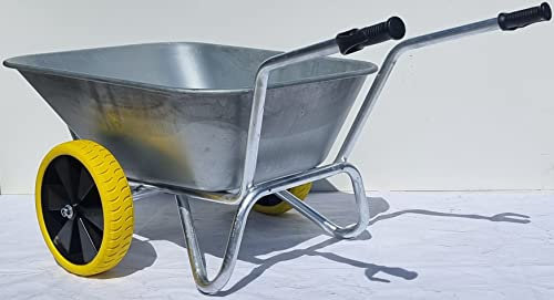 Schubkarre verzinkt 200L 2-PU Lite Rad-Karre Großmulden Hof- & Stallkarre Futterkarre KELBERG XXL